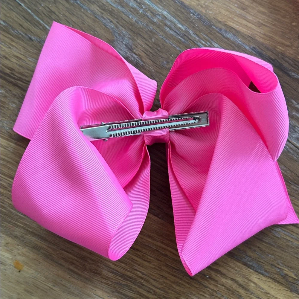 Two jumbo Bright Pink Hair Bows - Picture 6 of 6